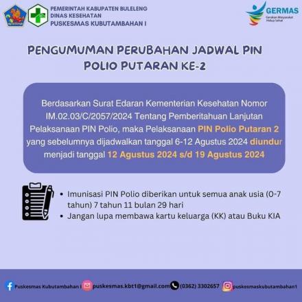 Putaran kedua Pekan Imunisasi Nasional (PIN) Polio