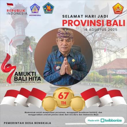 Selamat Hari Jadi Provinsi Bali Ke-67 Tahun